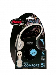 Поводок-рулетка flexi New Comfort S 5 м 15 кг лента, черный