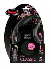 Поводок-рулетка для собак flexi New Classic L 5 м лента, черный