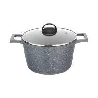 Кастрюля GRANIT 5 л, с термостойкой стеклянной крышкой 24 см