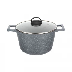 Кастрюля GRANIT 5 л, с термостойкой стеклянной крышкой 24 см