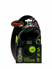 Поводок-рулетка для собак flexi Black Design S 5 м 15 кг лента, зеленый