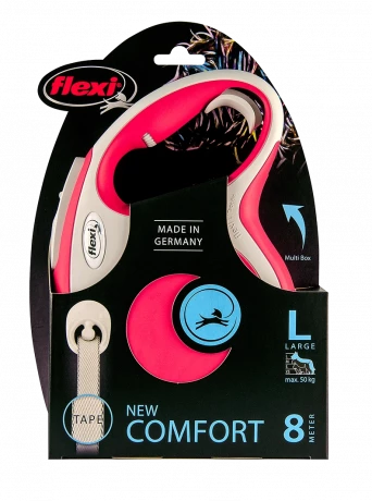 Поводок-рулетка для собак flexi New Comfort L 8 м лента, красный