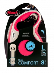 Поводок-рулетка для собак flexi New Comfort L 8 м лента, красный