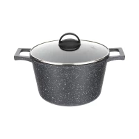 Кастрюля GURMAN 5 л, с термостойкой стеклянной крышкой 24 см, galaxy