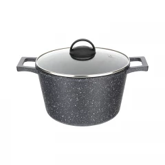 Кастрюля GURMAN 5 л, с термостойкой стеклянной крышкой 24 см, galaxy