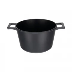 Кастрюля GURMAN 3 л, с термостойкой стеклянной крышкой 20 см, черный