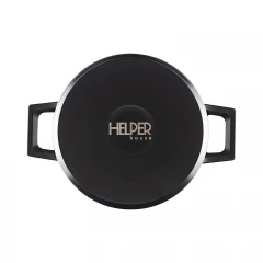 Кастрюля GURMAN 3 л, с термостойкой стеклянной крышкой 20 см, черный