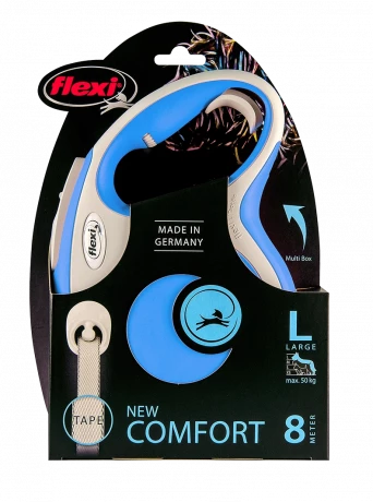 Поводок-рулетка для собак flexi New Comfort L 8 м лента, синий