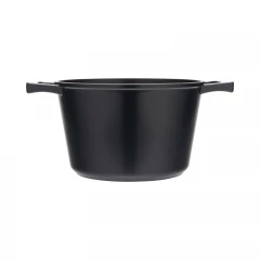 Кастрюля GURMAN 5 л, с термостойкой стеклянной крышкой 24 см, черный