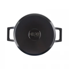 Кастрюля GURMAN 5 л, с термостойкой стеклянной крышкой 24 см, черный