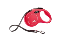 Поводок-рулетка для собак flexi New Classic S 5 м лента, красный