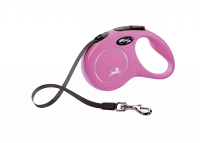 Поводок-рулетка для собак flexi New Classic S 5 м лента, розовый
