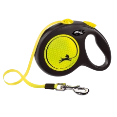 Поводок-рулетка для собак flexi New Neon L 5 м лента, желтый