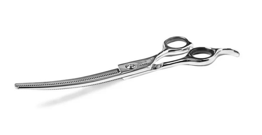 Ножницы GRODO изогнутые филировочные с большим черным винтом 7" 56T