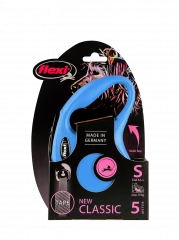 Поводок-рулетка для собак flexi New Classic S 5 м лента, синий