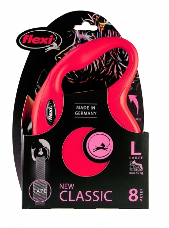 Поводок-рулетка для собак flexi New Classic L 8 м лента, красный