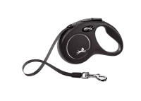 Поводок-рулетка для собак flexi New Classic S 5 м лента, черный