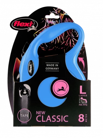 Поводок-рулетка для собак flexi New Classic L 8 м лента, синий