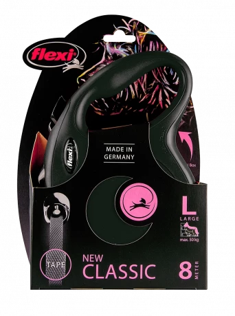 Поводок-рулетка для собак flexi New Classic L 8 м лента, черный