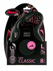 Поводок-рулетка для собак flexi New Classic L 8 м лента, черный