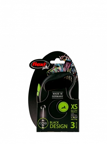 Поводок-рулетка для собак flexi Black Design XS 3 м 8 кг трос, зеленый