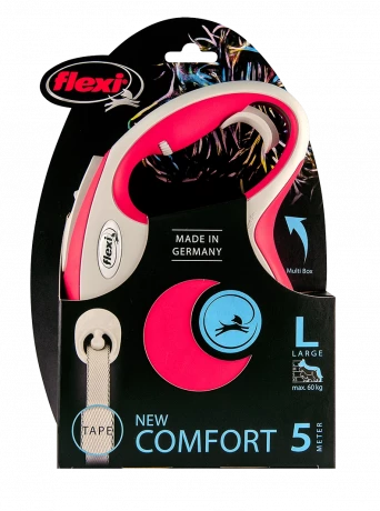 Поводок-рулетка flexi New Comfort L 5 м лента, красный