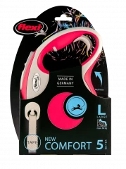 Поводок-рулетка flexi New Comfort L 5 м лента, красный
