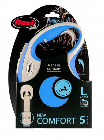 Поводок-рулетка flexi New Comfort L 5 м лента, синий