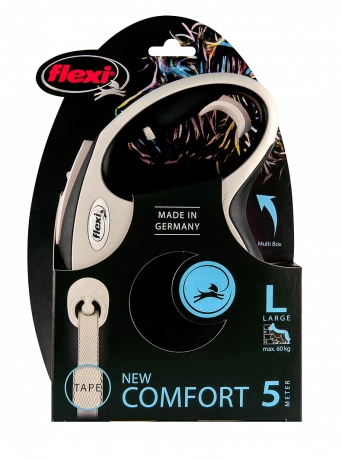 Поводок-рулетка flexi New Comfort L 5 м лента, черный